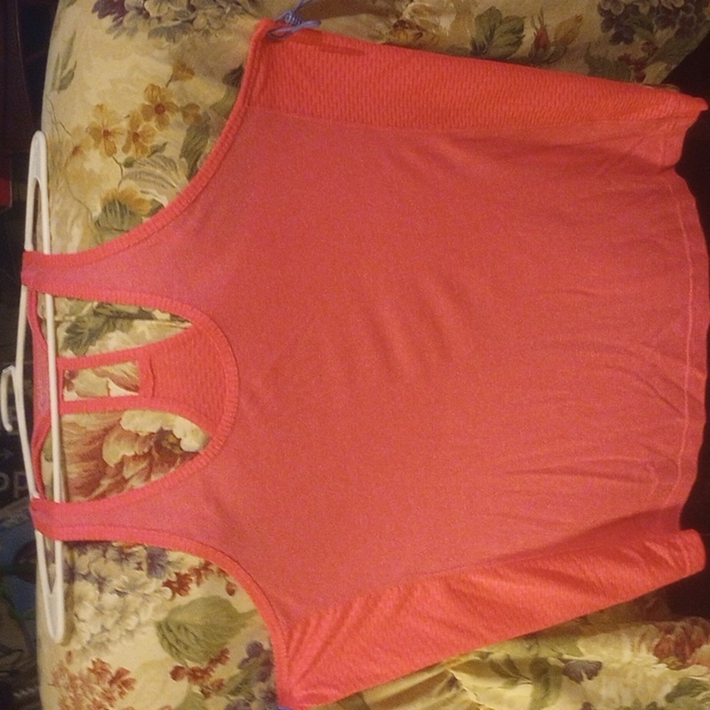 L Just Be Sport orange razor back tank Top (122)
